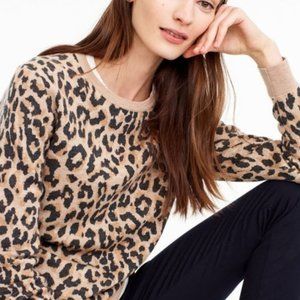 J. Crew Merino Wool Leopard Print Sweater